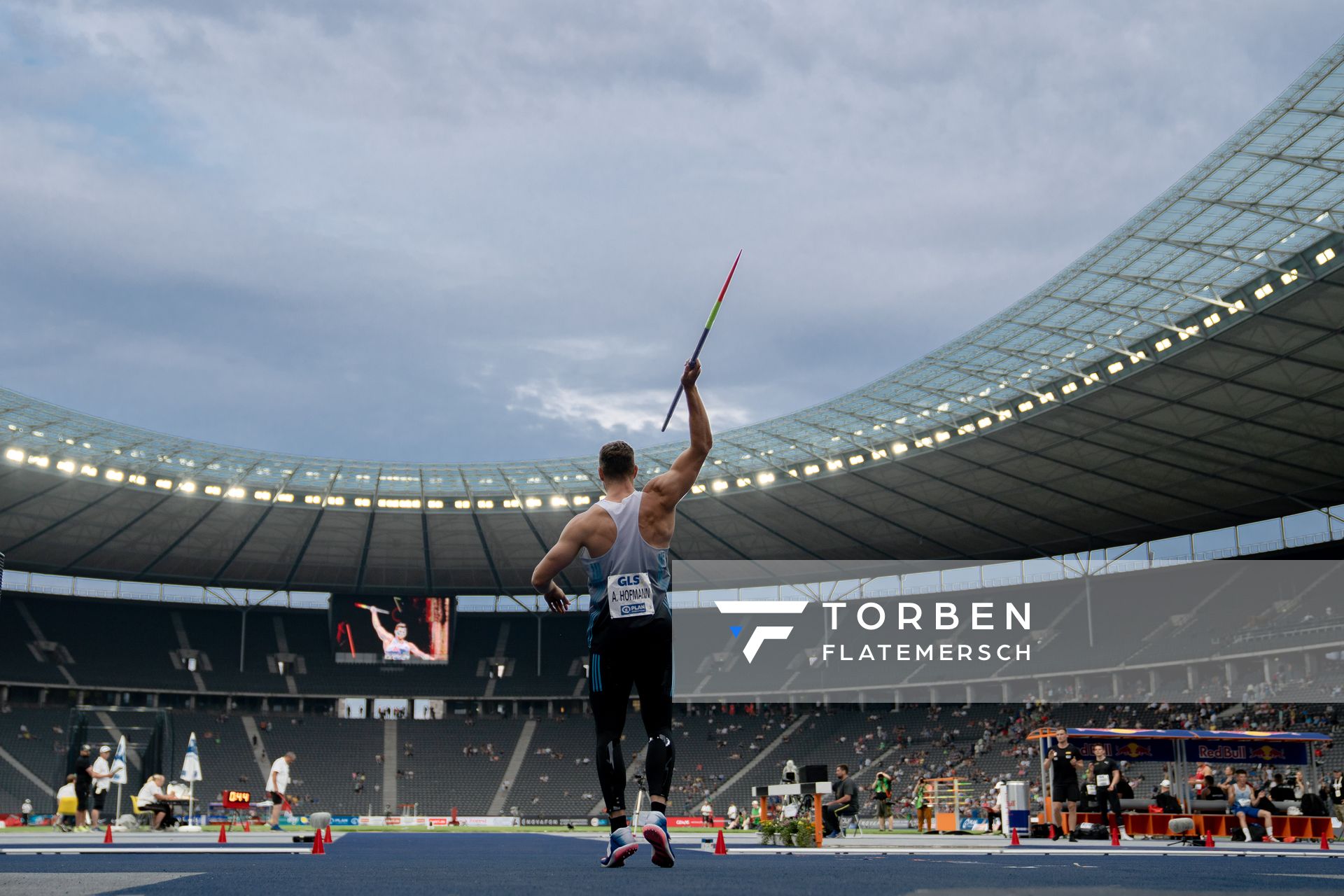 Andreas Hofmann (MTG Mannheim) beim Speerwurf waehrend der deutschen Leichtathletik-Meisterschaften im Olympiastadion am 25.06.2022 in Berlin